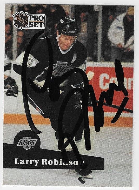 Larry Robinson Signed 1991-92 Pro Set Hockey Card - Los Angeles Kings