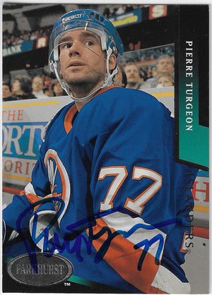 Pierre Turgeon Signed 1993-94 Parkhurst Hockey Card - New York Islanders