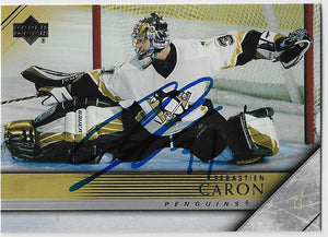 Sebastien Caron Signed 2005-06 Upper Deck Hockey Card - Pittsburgh Penguins