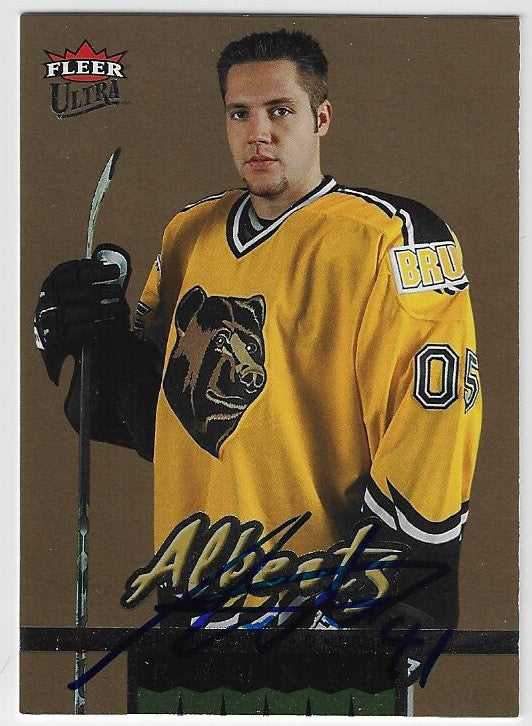 Andrew Alberts Signed 2005-06 Fleer Ultra Gold Medallion Hockey Card - Boston Bruins