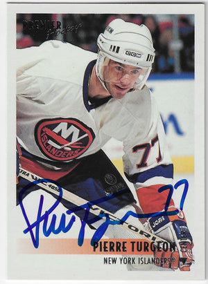 Pierre Turgeon Signed 1994-95 Topps Premier Hockey Card - New York Islanders