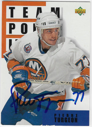 Pierre Turgeon Signed 1993-94 Upper Deck Hockey Card - New York Islanders #297