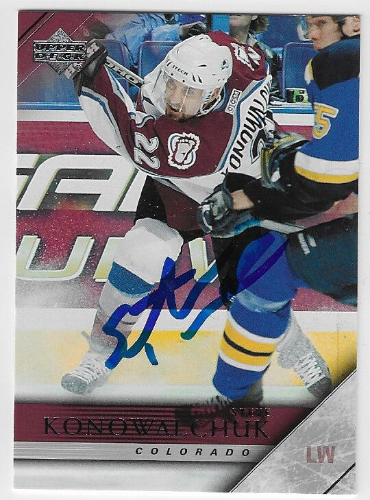 Steve Konowalchuk Signed 2005-06 Upper Deck Hockey Card - Colorado Avalanche