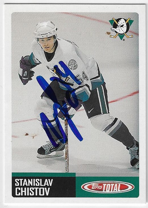 Stanislav Chistov Signed 2002-03 Topps Total Hockey Card - Anaheim Ducks