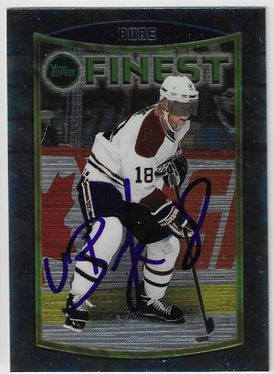 Valeri Bure Signed 1994-95 Topps Finest Hockey Card - Montreal Canadiens