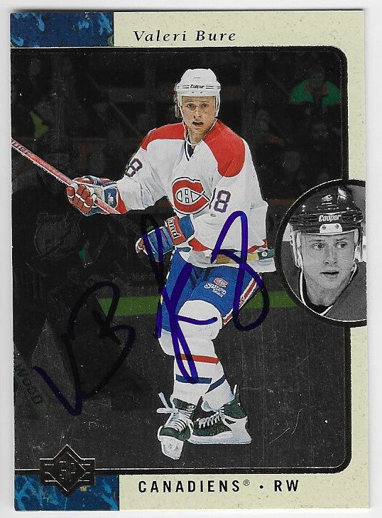 Valeri Bure Signed 1995-96 Upper Deck SP Hockey Card - Montreal Canadiens