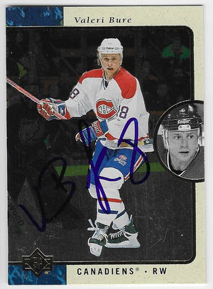 Valeri Bure Signed 1995-96 Upper Deck SP Hockey Card - Montreal Canadiens