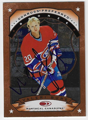 Valeri Bure Signed 1997-98 Donruss Preferred Hockey Card - Montreal Canadiens