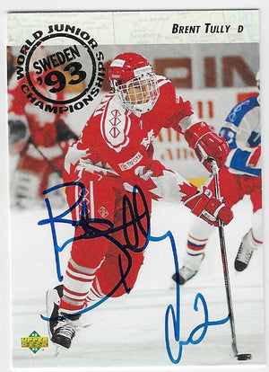 Brent Tully Signed 1992-93 Upper Deck Hockey Card - Team Canada