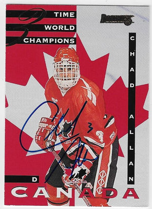 Chad Allan Signed 1995-96 Donruss Canadian World Junior Hockey Card - Team Canada