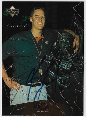 Kurtis Foster Signed 1998-99 Upper Deck Program of Excellence Hockey Card - Team Canada