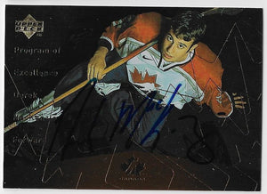 Derek MacKenzie Signed 1998-99 Upper Deck Program of Excellence Hockey Card - Team Canada