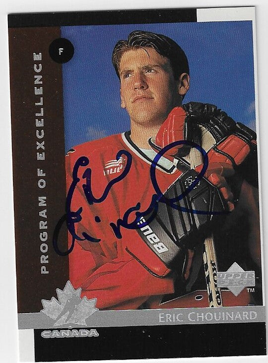 Eric Chouinard Signed 1997-98 Upper Deck Program of Excellence Hockey Card - Team Canada