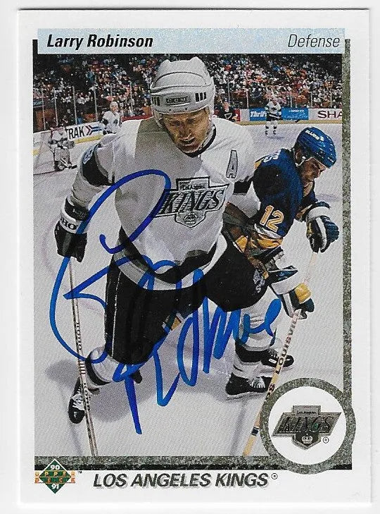 Larry Robinson Signed 1990-91 Upper Deck Hockey Card - Los Angeles Kings