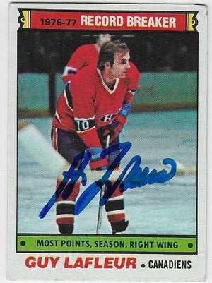 Guy Lafleur Signed 1977-78 Topps Hockey Card - Montreal Canadiens (RB)