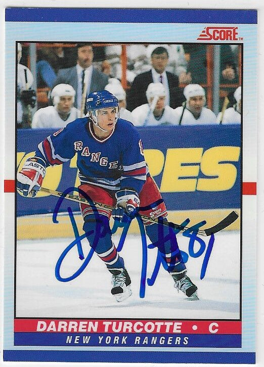 Darren Turcotte Signed 1990-91 Score Young Superstars Hockey Card - New York Rangers