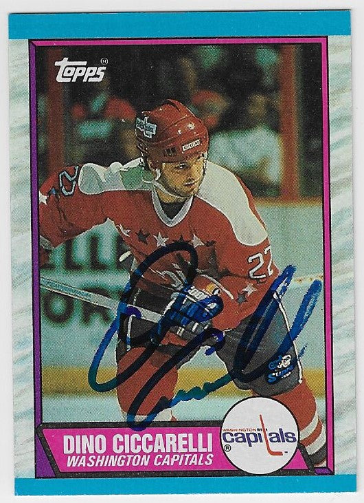 Dino Ciccarelli Signed 1989-90 Topps Hockey Card - Washington Capitals