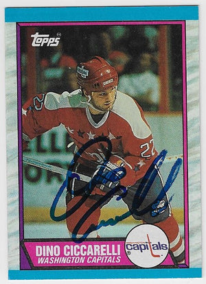 Dino Ciccarelli Signed 1989-90 Topps Hockey Card - Washington Capitals