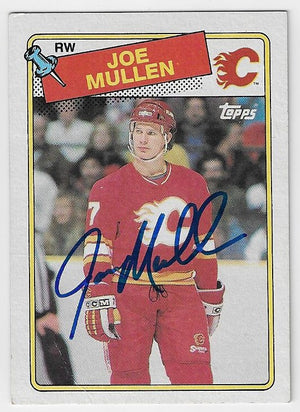 Joe Mullen Signed 1988-89 Topps Hockey Card - Calgary Flames