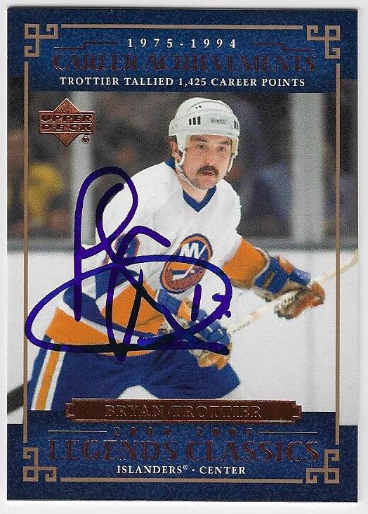 Bryan Trottier Signed 2004-05 Upper Deck Legends Classics Hockey Card - New York Islanders