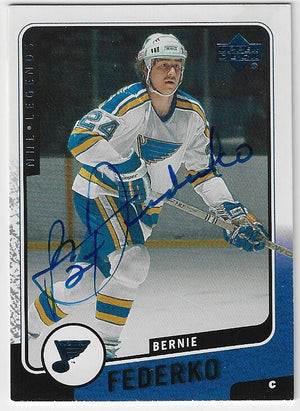 Bernie Federko Signed 2000-01 Upper Deck Legends Hockey Card - St Louis Blues