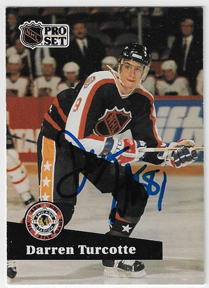 Darren Turcotte Signed 1991-92 Pro Set Hockey Card - New York Rangers #310