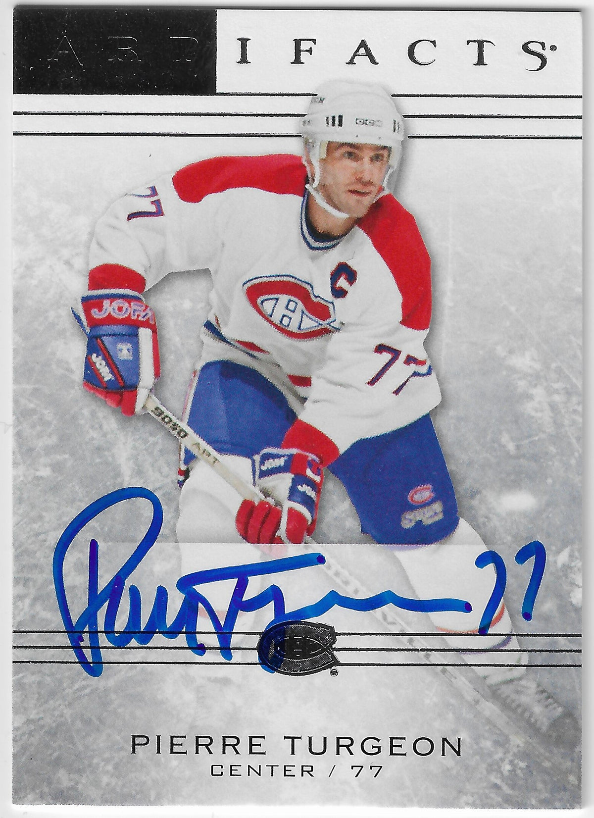 Pierre Turgeon Signed 2014-15 Upper Deck Artifacts Hockey Card - Montreal Canadiens