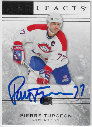 Pierre Turgeon Signed 2014-15 Upper Deck Artifacts Hockey Card - Montreal Canadiens