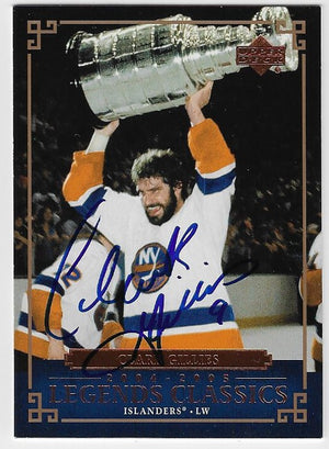 Clark Gillies Signed 2004-05 Upper Deck Legends Classics Hockey Card - New York Islanders