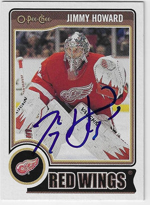Jimmy Howard Signed 2014-15 O-Pee-Chee Hockey Card - Detroit Red Wings