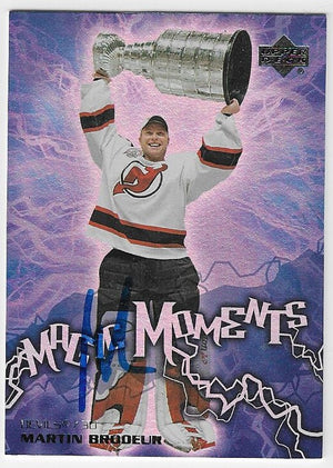 Martin Brodeur Signed 2003-04 Upper Deck Magic Moments Hockey Card - New Jersey Devils