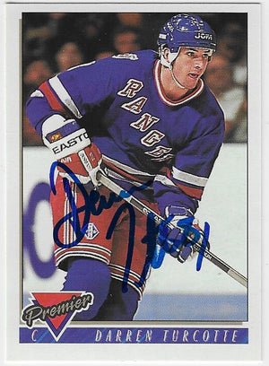 Darren Turcotte Signed 1993-94 O-Pee-Chee Premier Hockey Card - New York Rangers