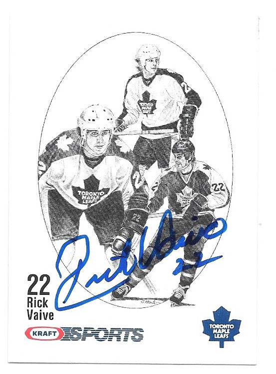 Rick Vaive Signed 1986-87 Kraft Drawings Hockey Card - Toronto Maple Leafs