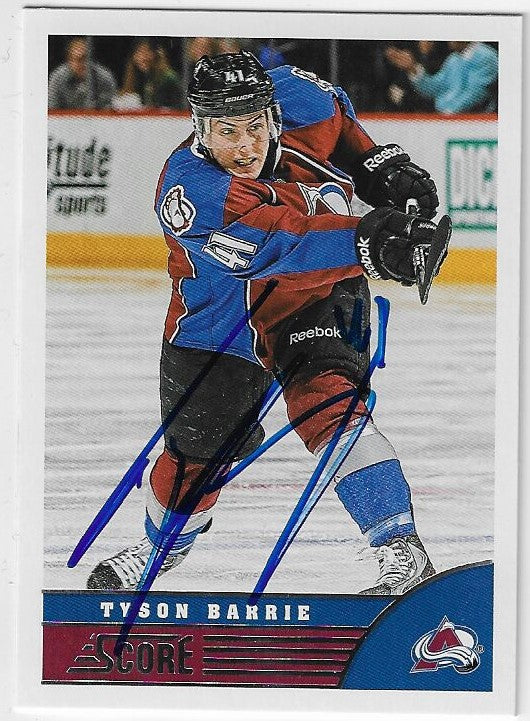Tyson Barrie Signed 2013-14 Score Hockey Card - Colorado Avalanche