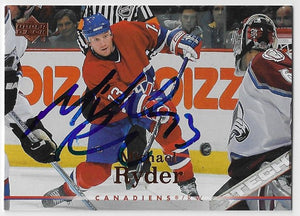 Michael Ryder Signed 2007-08 Upper Deck Hockey Card - Montreal Canadiens