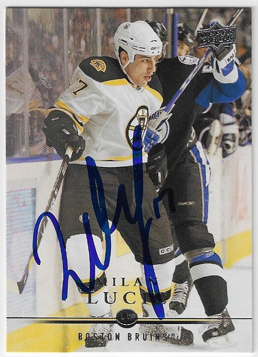 Milan Lucic Signed 2008-09 Upper Deck Hockey Card - Boston Bruins
