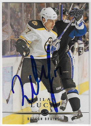 Milan Lucic Signed 2008-09 Upper Deck Hockey Card - Boston Bruins