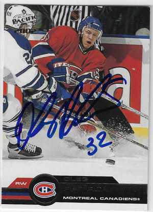 Oleg Petrov Signed 2001-02 Pacific Hockey Card - Montreal Canadiens