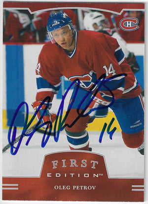 Oleg Petrov Signed 2002-03 Be A Player First Edition Hockey Card - Montreal Canadiens