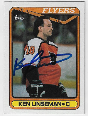 Ken Linseman Signed 1990-91 Topps Hockey Card - Philadelphia Flyers