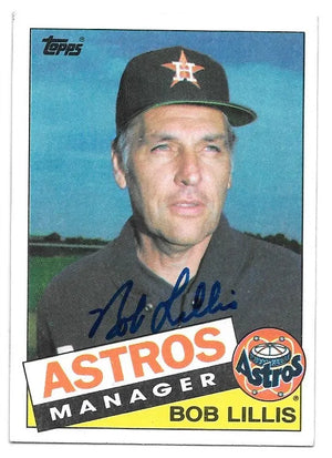 Bob Lillis Signed 1985 Topps Baseball Card - Houston Astros