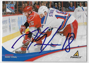 Marc Staal Signed 2010-11 Pinnacle Hockey Card - New York Rangers