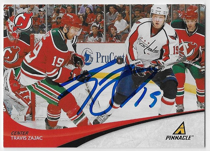 Travis Zajac Signed 2010-11 Pinnacle Hockey Card - New Jersey Devils