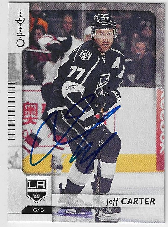 Jeff Carter Signed 2017-18 O-Pee-Chee Hockey Card - Los Angeles Kings