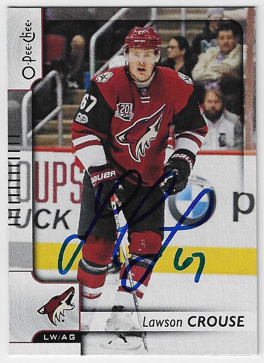 Lawson Crouse Signed 2017-18 O-Pee-Chee Hockey Card - Phoenix Coyotes