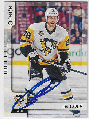 Ian Cole Signed 2017-18 O-Pee-Chee Hockey Card - Pittsburgh Penguins