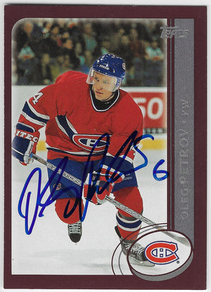 Oleg Petrov Signed 2002-03 Topps Hockey Card - Montreal Canadiens