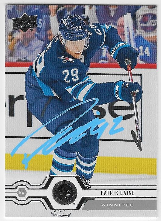 Patrik Laine Signed 2019-20 Upper Deck Hockey Card - Winnipeg Jets