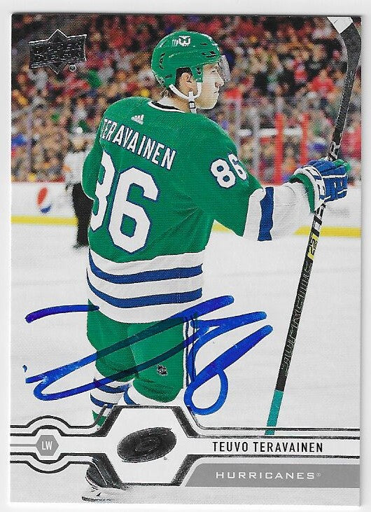 Teuvo Teravainen Signed 2019-20 Upper Deck Hockey Card - Carolina Hurricanes