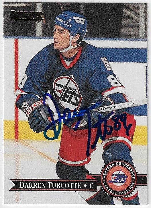 Darren Turcotte Signed 1995-96 Donruss Hockey Card - Winnipeg Jets